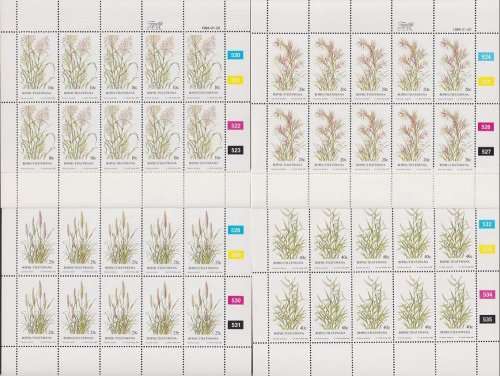 BOPHUTHATSWANA - 1984 Indigenous Grasses (2nd series), complete set of 4 full sheets (MNH)
